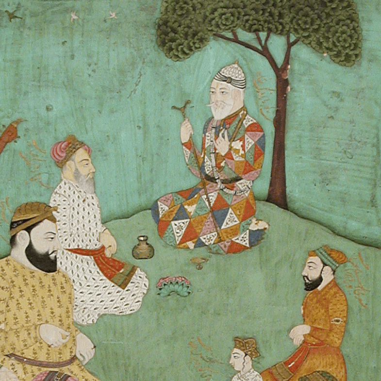 'Imaginary Meeting of Guru Nanak, Mardana Sahab, and Other Sikh Gurus'